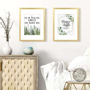 upsimples 12x16 Picture Frame, Display Pictures 8.5x11 with Mat or 12x16 Without Mat, Wall Hanging P...