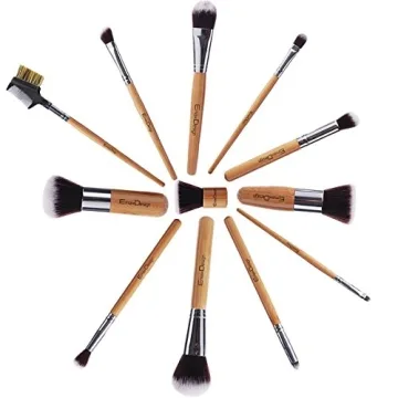 Professional Bamboo Makeup Brushes Set 12 Pieces