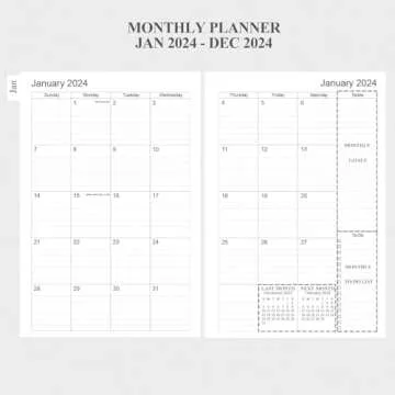 Planner 2024, Month Weekly Planner Runs from January 2024 to December 2024, 2024 Planner with Sturdy PP Cover, Coated Tabs, Black A5 Weekly Monthly Planner