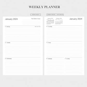 Planner 2024, Month Weekly Planner Runs from January 2024 to December 2024, 2024 Planner with Sturdy PP Cover, Coated Tabs, Black A5 Weekly Monthly Planner