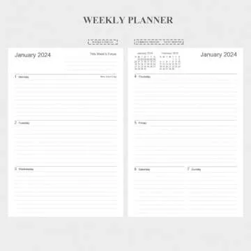 Planner 2024, Month Weekly Planner Runs from January 2024 to December 2024, 2024 Planner with Sturdy PP Cover, Coated Tabs, Black A5 Weekly Monthly Planner
