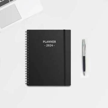 Planner 2024, Month Weekly Planner Runs from January 2024 to December 2024, 2024 Planner with Sturdy PP Cover, Coated Tabs, Black A5 Weekly Monthly Planner