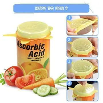 longzon Silicone Stretch Lids/Pet Food Can Covers/12 Pack, Reusable Durable Storage Covers for Dog Cat Food, Cups Small Bowls Cans Jars Fruits, The Same Sizes of 2.6 Inch (Can Stretches to 3.5 Inches)