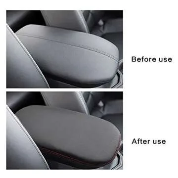 QianBao Compatible with Auto Center Console Pad, Center Console Cover Armrest Pad Protector for Toyota RAV4 2019 2020 2021 2022 2023 2024 Red Stitches