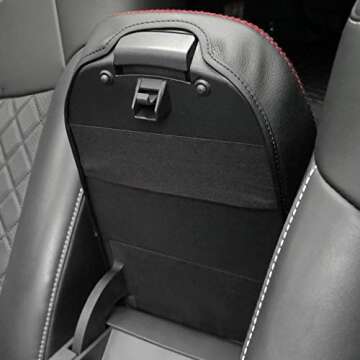 QianBao Compatible with Auto Center Console Pad, Center Console Cover Armrest Pad Protector for Toyota RAV4 2019 2020 2021 2022 2023 2024 Red Stitches