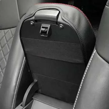 QianBao Compatible with Auto Center Console Pad, Center Console Cover Armrest Pad Protector for Toyota RAV4 2019 2020 2021 2022 2023 2024 Red Stitches