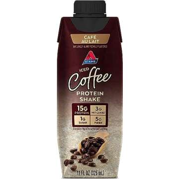 Atkins Café Caramel Iced Coffee Protein Shake, 15g Protein, Low Glycemic, 3g Net Carb, 1g Sugar, Ke...