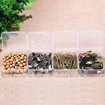 SATINIOR 12 Pack Clear Plastic Beads Storage Containers Box with Hinged Lid for Beads and More (2.9 x 2.9 x 1 Inch)
