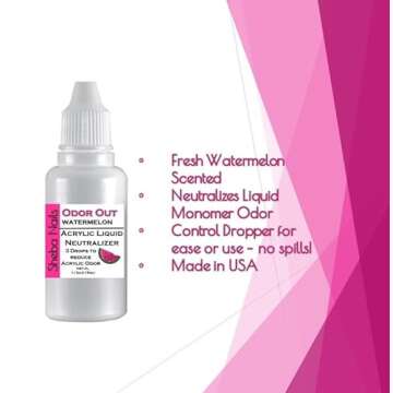 SHEBA NAILS Odor Out Acrylic Liquid Neutralizer 1/2oz Watermelon Scent- Minimizes Acrylic Liquid Monomer Odor