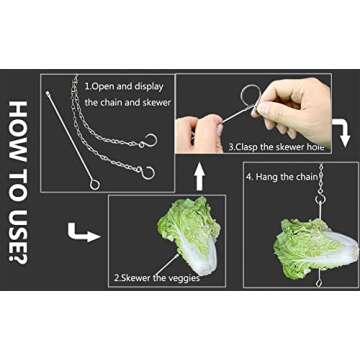 Chicken Vegetable Hanging Feeder Toy for Hens Pet Chicken Veggies Skewer Fruit Holder for Hens Large Bird