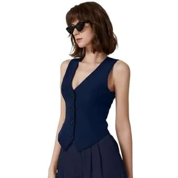 Stylish QINSEN V Neck Vest for Women - Versatile & Chic