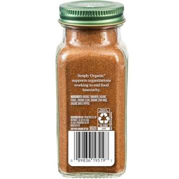 Simply Organic Five Spice Powder, 2.01 Ounce, Cinnamon, Fennel Seed, Cloves, Star Anise & White Pepper, Non GMO, Kosher