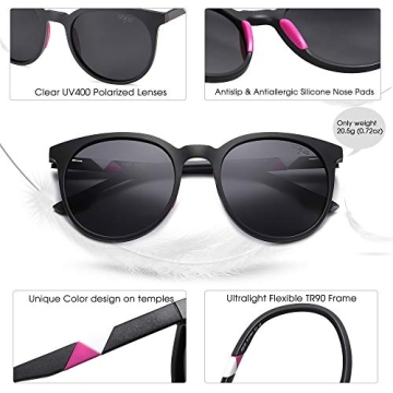 SOJOS Oversized Round Polarized Sunglasses for All