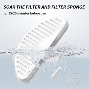 uahpet Water Fountain Filters with Sponges for Clean Water