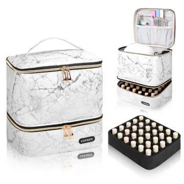 Nail Polish Organizer Bag - Portable PU Leather Case