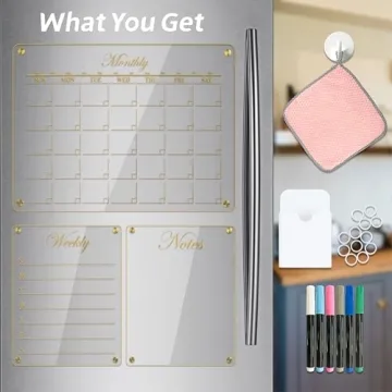 Elegant Acrylic Magnetic Calendar for Fridge | Organize with Style