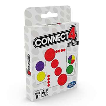 Hasbro Gaming Connect 4 Card Game for Kids Ages 6 and Up, 2-4 Players 4-in-A-Row Game