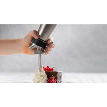 iSi Cream Profi Whip (1 Pint) - Stainless Steel Professional Whipped Cream Dispenser, Yields 4-5x Volume for Cold Preparations, Dishwasher Safe, Essential Kitchen Gadgets for Coffee & Dessert