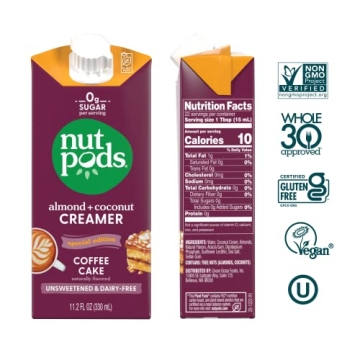 nutpods Coffee Cake Creamer – Sugar-Free Dairy-Free Delight