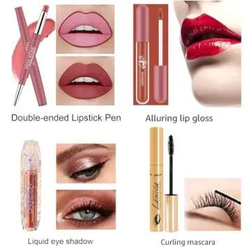 AOLIKOKO All in One Makeup Kit for Women - Full Professional Kit With Pressed Powder, Blush, Eyeliner, Eyeshadow, Mascara, Lip Gloss and Lipstick (Pink)