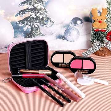 AOLIKOKO All in One Makeup Kit for Women - Full Professional Kit With Pressed Powder, Blush, Eyeliner, Eyeshadow, Mascara, Lip Gloss and Lipstick (Pink)