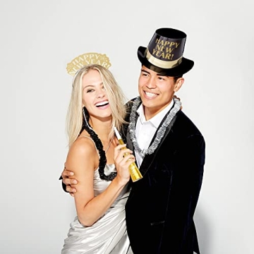 Stylish Black, Gold & Silver Party Horns & Blowouts Set