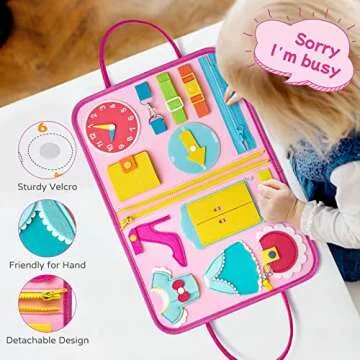 Freebear Busy Board for Toddlers - Educational & Fun
