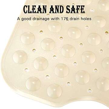 YINENN Non-Slip Bath Shower Safety Mat - 40x16 Inch