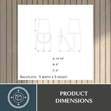 VAXCEL Briar 1 Light Gold Brass Traditional Wall Sconce White Linen Shade