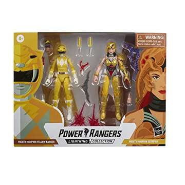 Power Rangers Lightning Collection Mighty Morphin Yellow Ranger Aisha Vs. Scorpina 2-Pack 6-Inch Pre...