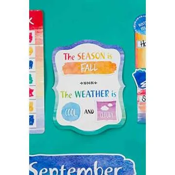 Stylish Watercolor Calendar Bulletin Board for Classrooms