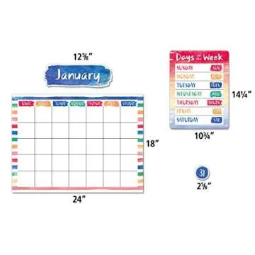 Stylish Watercolor Calendar Bulletin Board for Classrooms