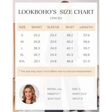 LOOKBOHO Women's Dressy Jumpsuits Long Sleeve Button Front Lapel Collar Wide Leg Long Pants Romper One Piece Outfits Blue S