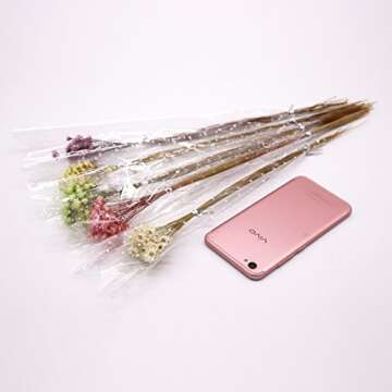 MLSG 100 Stems Natural Dry Flowers Brazilian Small Star Daisy Decorative Dried Flowers Mini Daisy Chamomile Bouquet for Wedding Floral Arrangements Home Decorations Valentine's Gifts (Autumn Color)