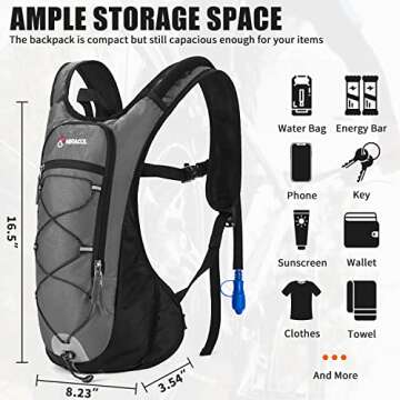 MIRACOL Hydration Pack Water Backpack - Water Pack with 2L Water Bladder - Hydration Backpack Hydropack for Running Biking Cycling Hiking Rave Festival