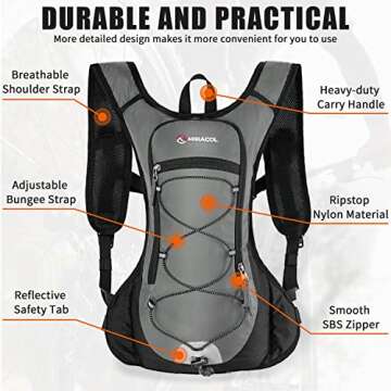 MIRACOL Hydration Pack Water Backpack - Water Pack with 2L Water Bladder - Hydration Backpack Hydropack for Running Biking Cycling Hiking Rave Festival