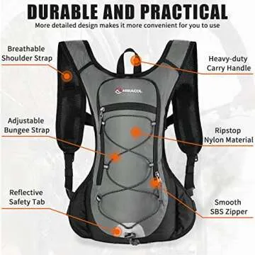 MIRACOL Hydration Pack Water Backpack - Water Pack with 2L Water Bladder - Hydration Backpack Hydropack for Running Biking Cycling Hiking Rave Festival