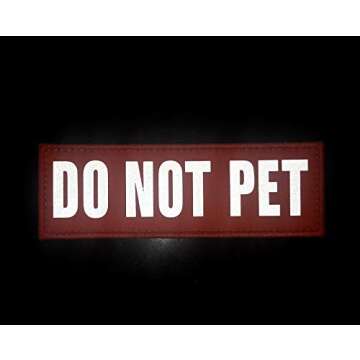 JUJUPUPS Orange Reflective Dog Patches 2 Pack Service Dog,in Training,DO NOT PET,Patches with Hook a...