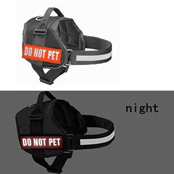 JUJUPUPS Orange Reflective Dog Patches 2 Pack Service Dog,in Training,DO NOT PET,Patches with Hook and Loop for Vests and Harnesses(DO NOT PET, 4x1 inch)