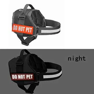 JUJUPUPS Orange Reflective Dog Patches 2 Pack Service Dog,in Training,DO NOT PET,Patches with Hook and Loop for Vests and Harnesses(DO NOT PET, 4x1 inch)