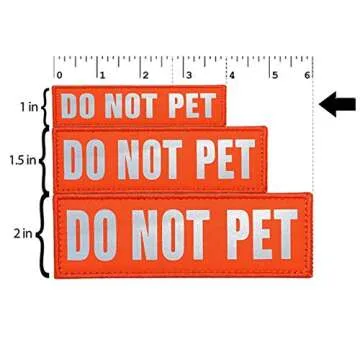 JUJUPUPS Orange Reflective Dog Patches 2 Pack Service Dog,in Training,DO NOT PET,Patches with Hook and Loop for Vests and Harnesses(DO NOT PET, 4x1 inch)