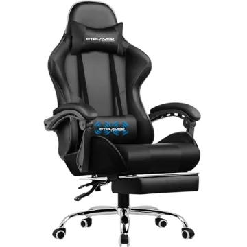 GTPLAYER Gaming Chair with Footrest for Comfort
