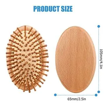 Bamboo Hair Brush, Ancable Travel Portable Wooden Bamboo Bristle Scalp Massager, Anti-Static Air Cushion Brush Comb, Mini HairBrush for Men Women Kids Thick Thin Curly Straight Wet Dry Hair Restore