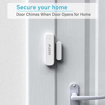 SECRUI Door Chime with Adjustable Volume – Wireless Entry Alert and 52 Chimes for Home and Busines...