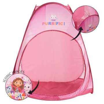 Gabbys Dollhouse Collapsible Pop Up Play Tent for Kids, 28" W x 28" L x 30" H, Ages 3+