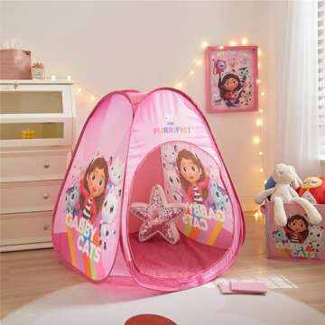 Gabbys Dollhouse Collapsible Pop Up Play Tent for Kids, 28" W x 28" L x 30" H, Ages 3+
