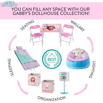 Gabbys Dollhouse Collapsible Pop Up Play Tent for Kids, 28" W x 28" L x 30" H, Ages 3+