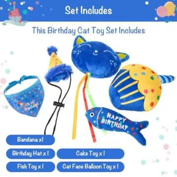 BINGPET Cat Birthday Set: Fun Catnip Toys for Kitties