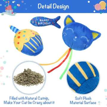 BINGPET Cat Birthday Set: Fun Catnip Toys for Kitties