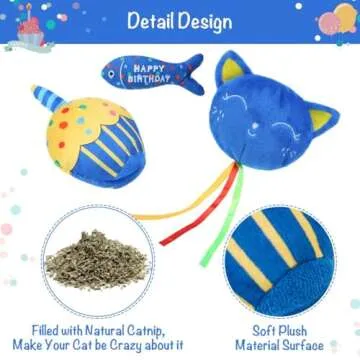BINGPET Cat Birthday Set: Fun Catnip Toys for Kitties